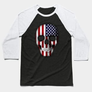 American Patriot  Flag Skull Baseball T-Shirt